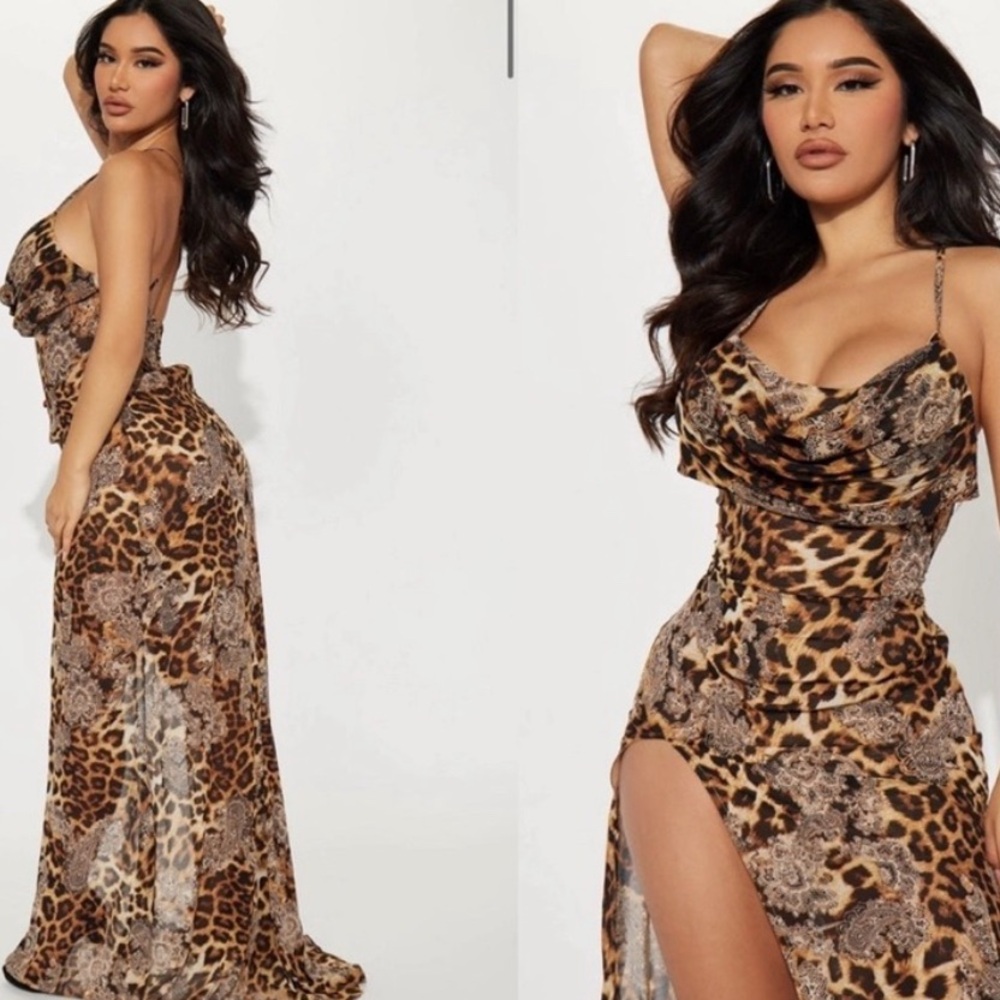 Wild in Nature Leopard Print Maxi Dress